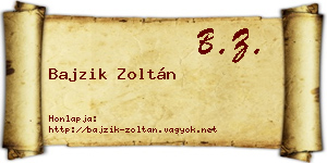 Bajzik Zoltán névjegykártya